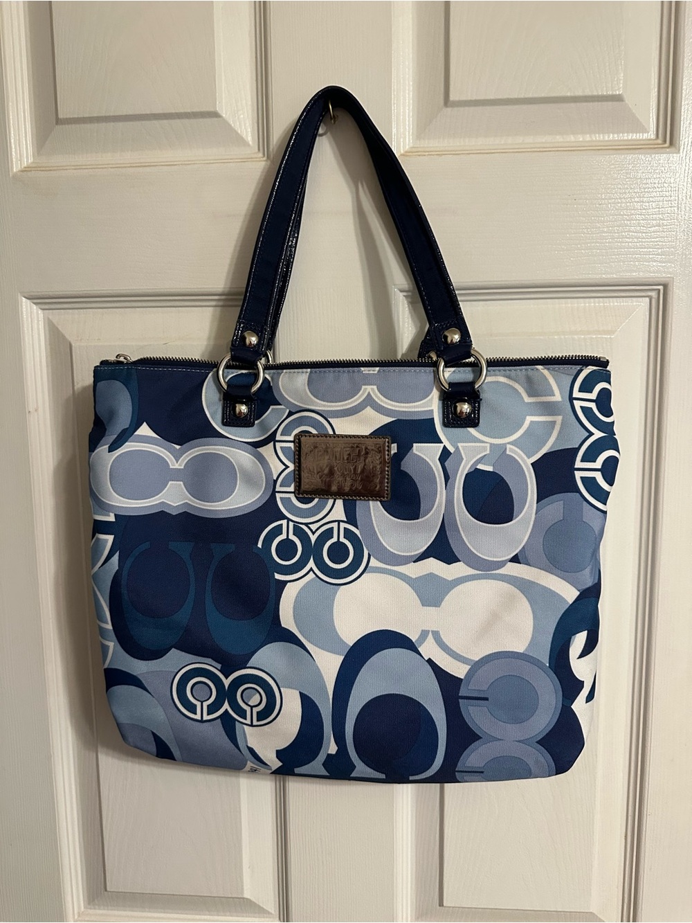 Coach Poppy Glam Pop C Denim Appliqué Tote - Picture 2 of 16
